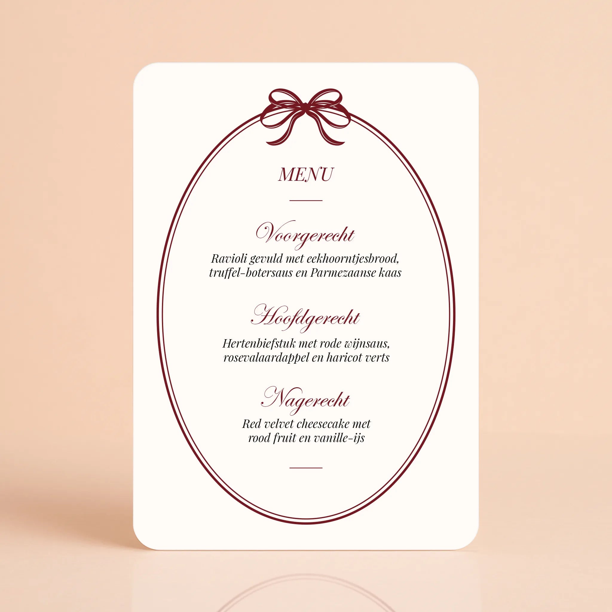 Kerst Menu | Klassiek Strik Bordeaux