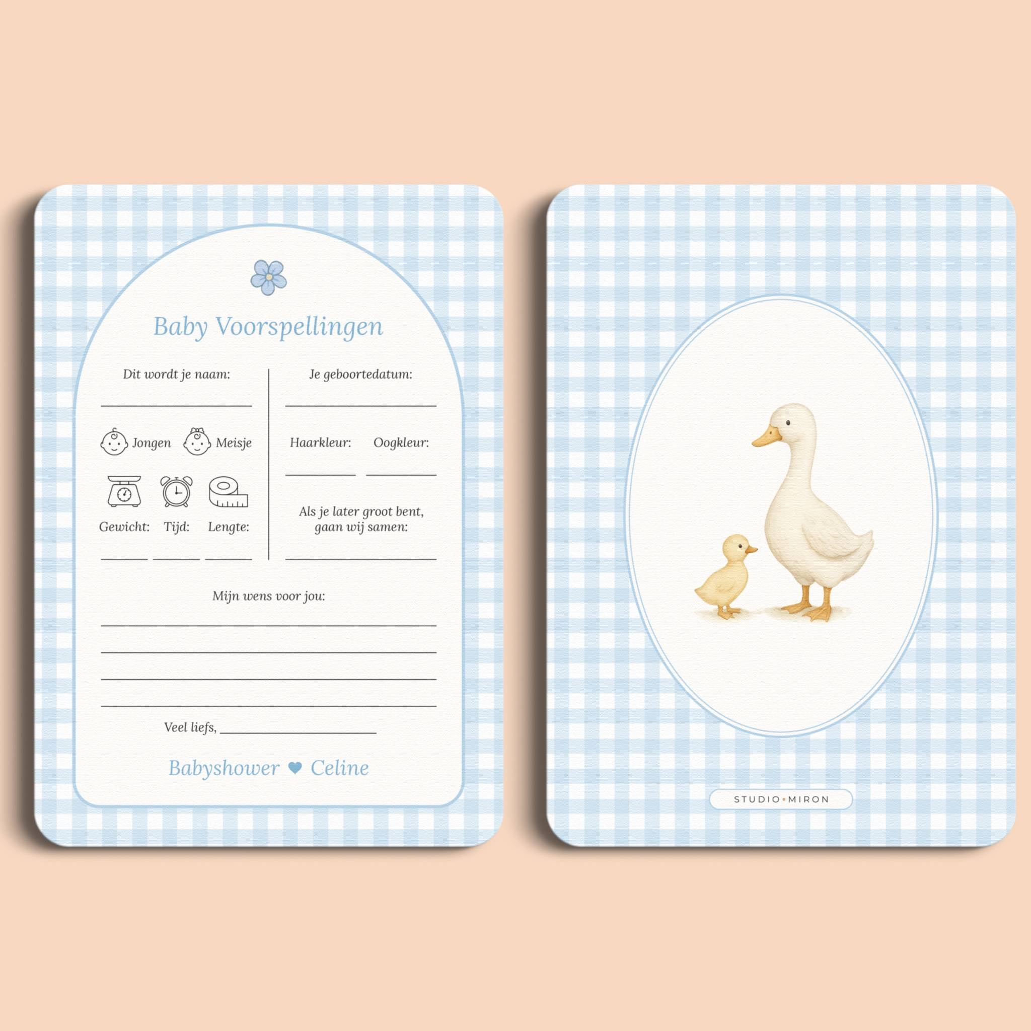 Baby Voorspellingen | Gingham Blauw