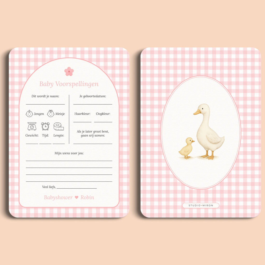 Invulkaarten Pakket | Gingham Roze