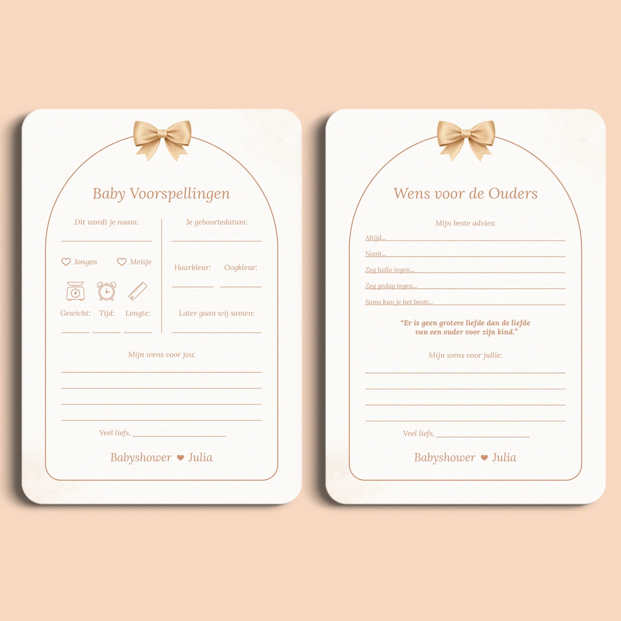 Babyshower Invulkaarten Pakket | Boho Strik