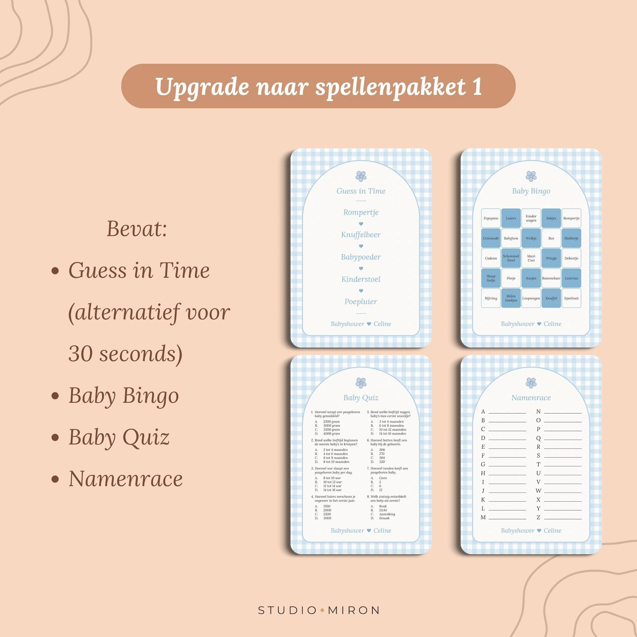Baby Bingo | Gingham Blauw