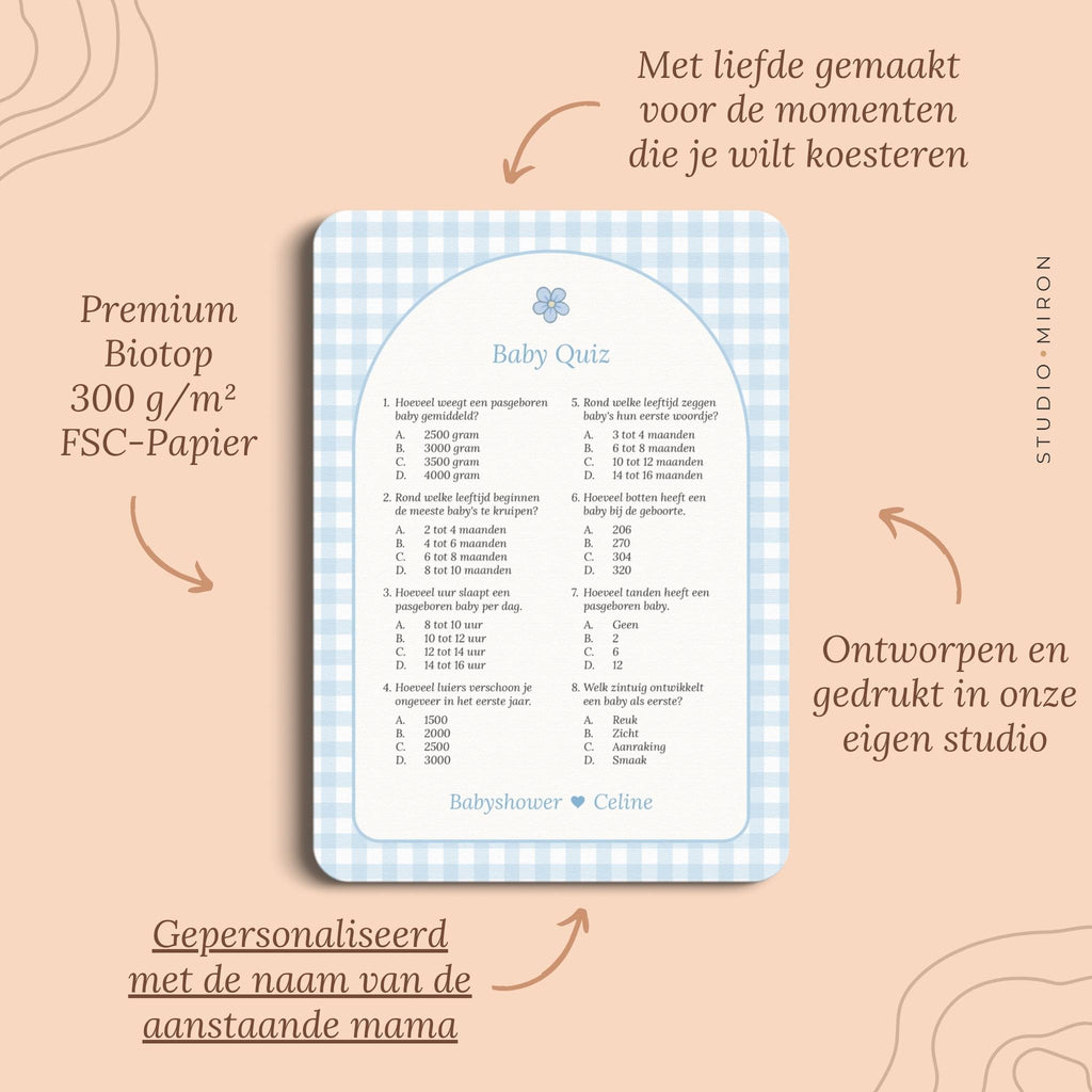 Baby Quiz | Gingham Blauw