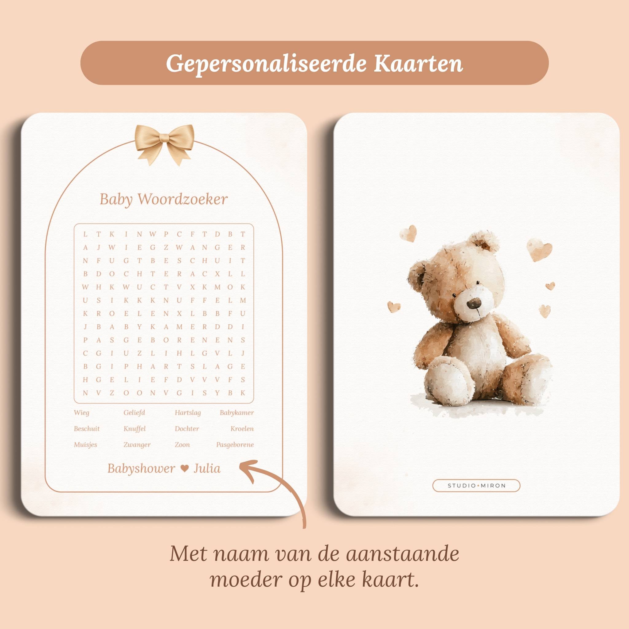 Baby Woordzoeker | Boho Beige met Beertje