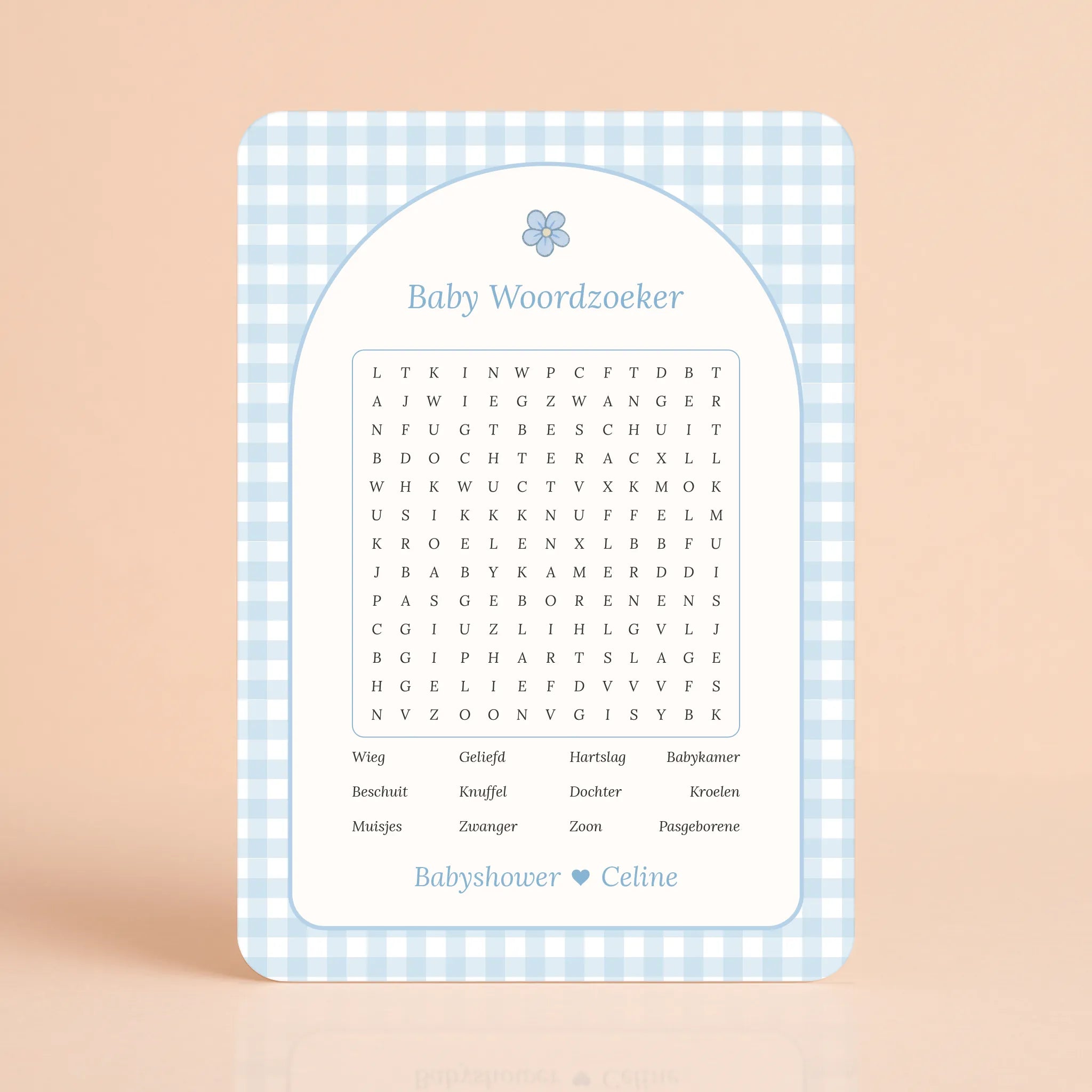 Baby Woordzoeker | Gingham Blauw