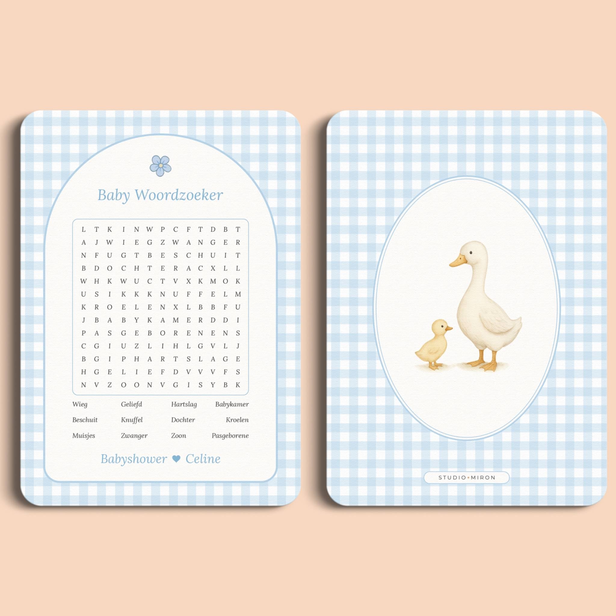 Baby Woordzoeker | Gingham Blauw