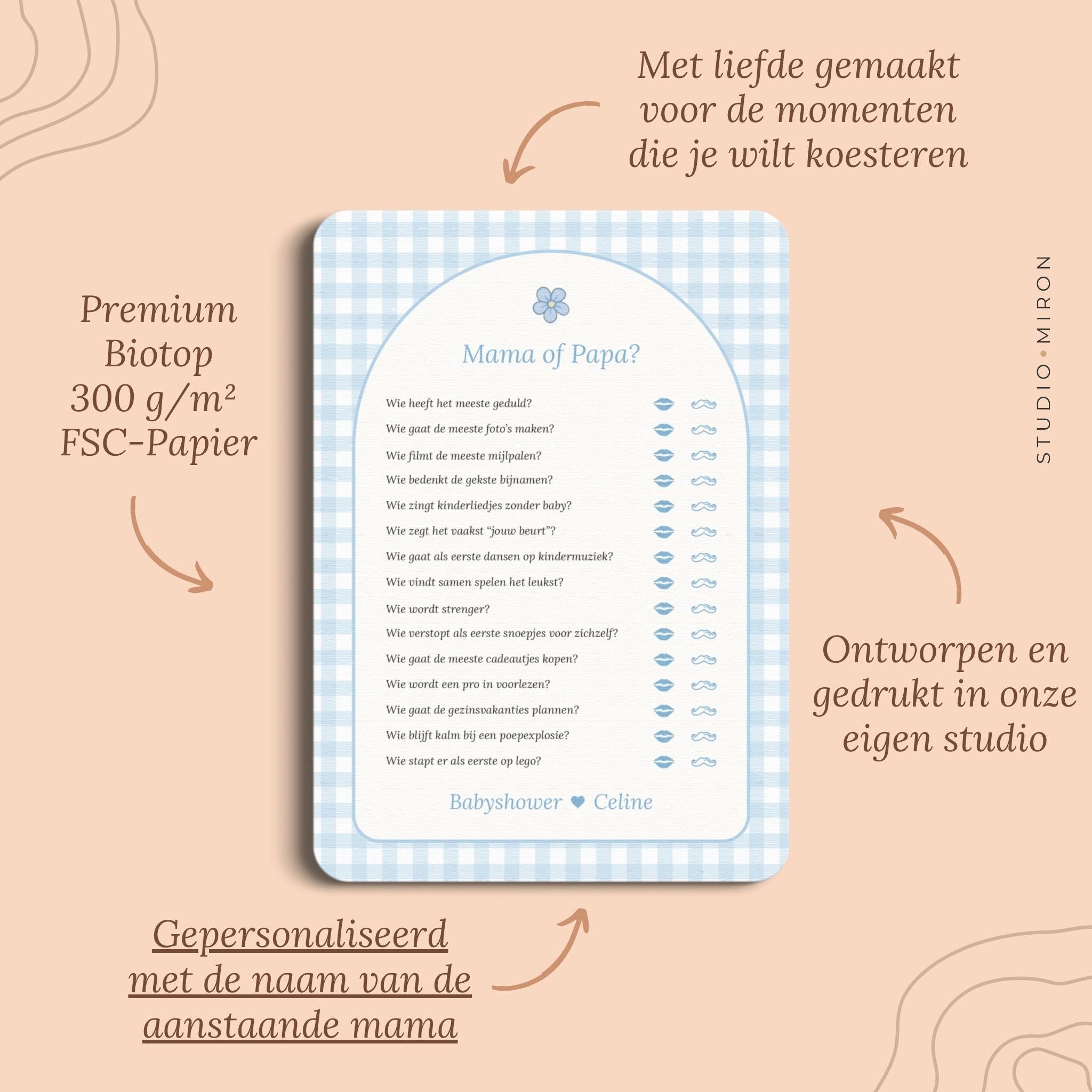 Mama of Papa | Gingham Blauw