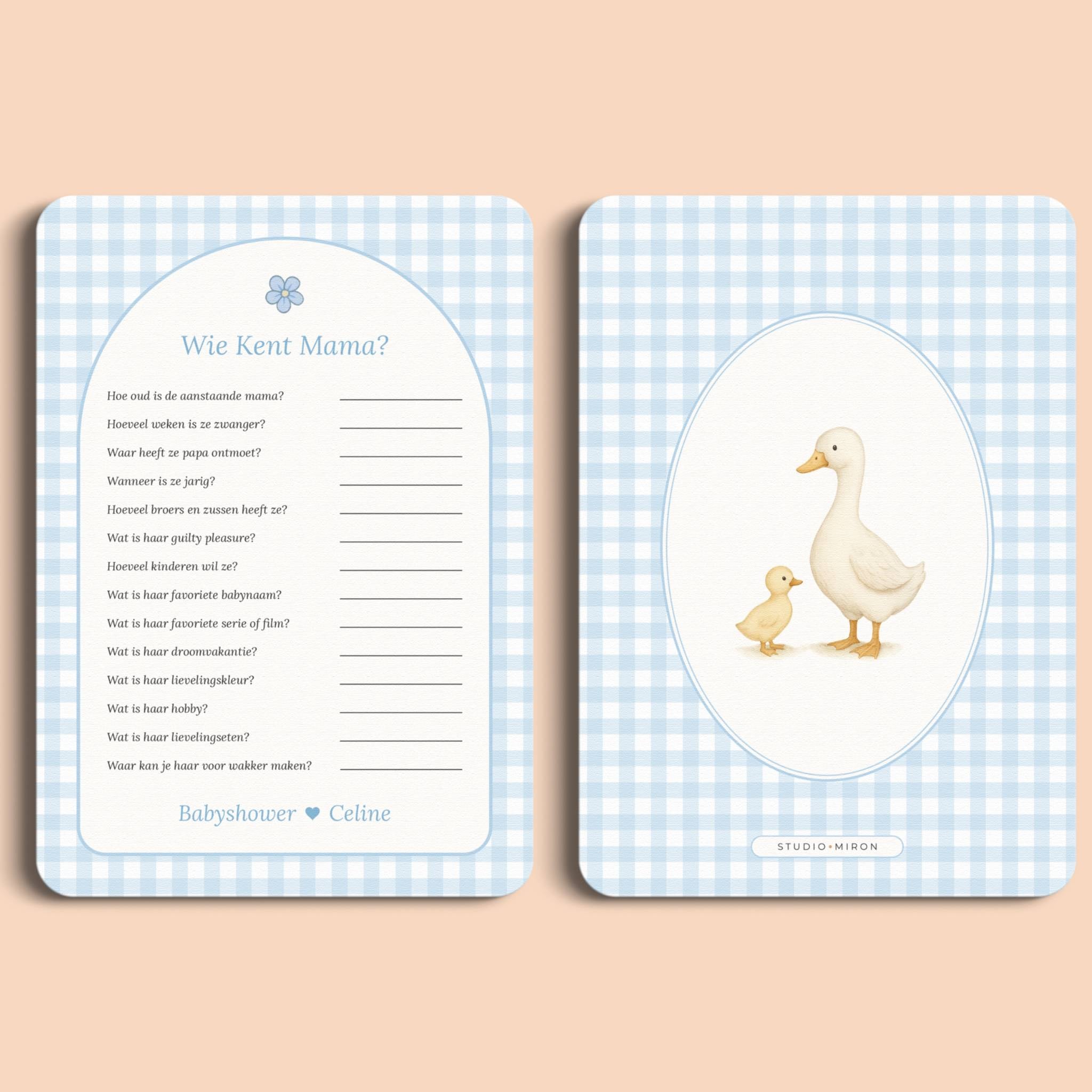 Wie kent Mama | Gingham Blauw