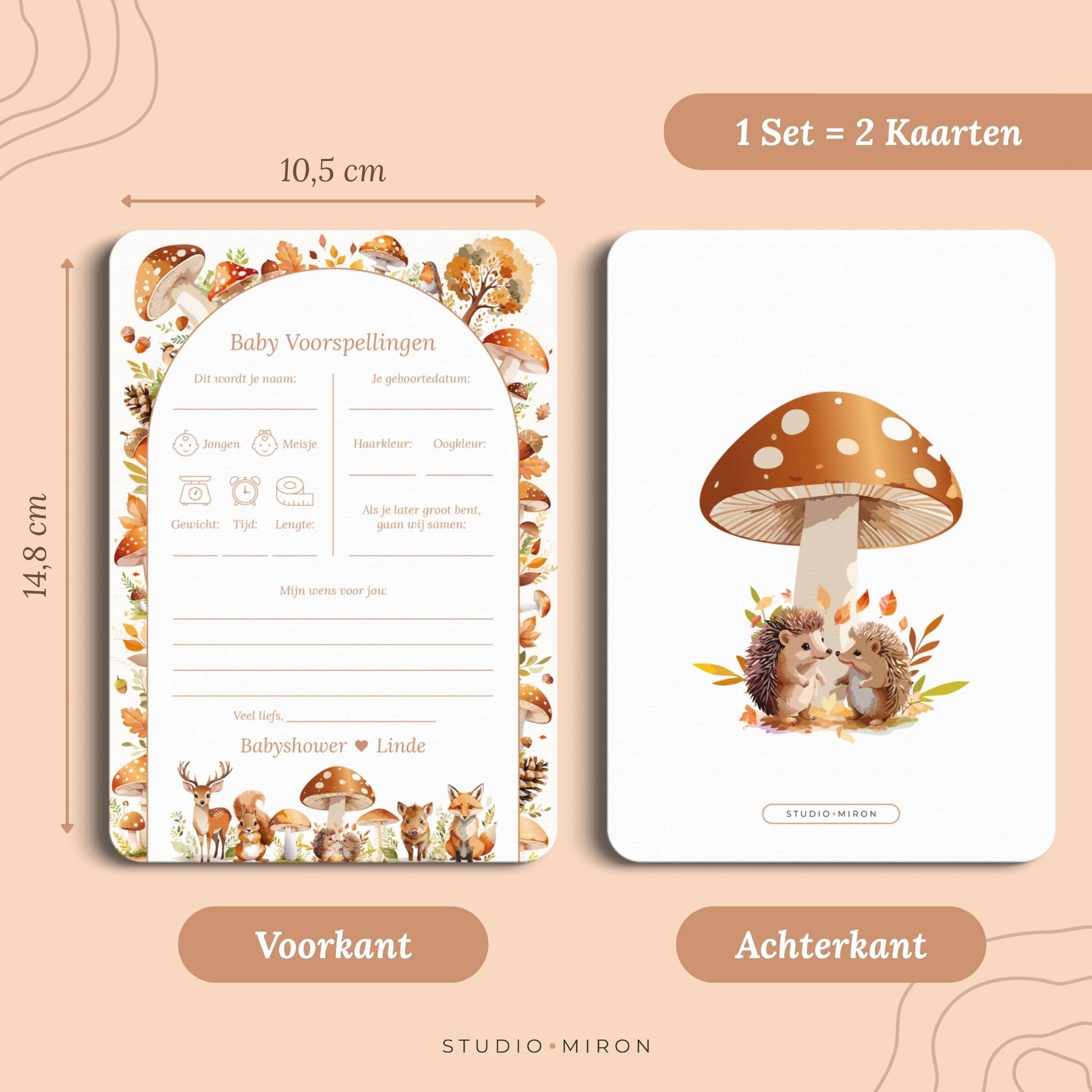 Babyshower Invulkaarten Pakket | Bosdieren